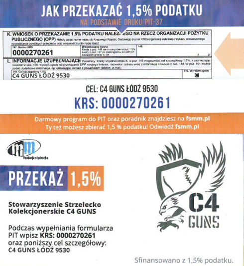 PRZEKAŻ 1,5% na C4 GUNS Łódź