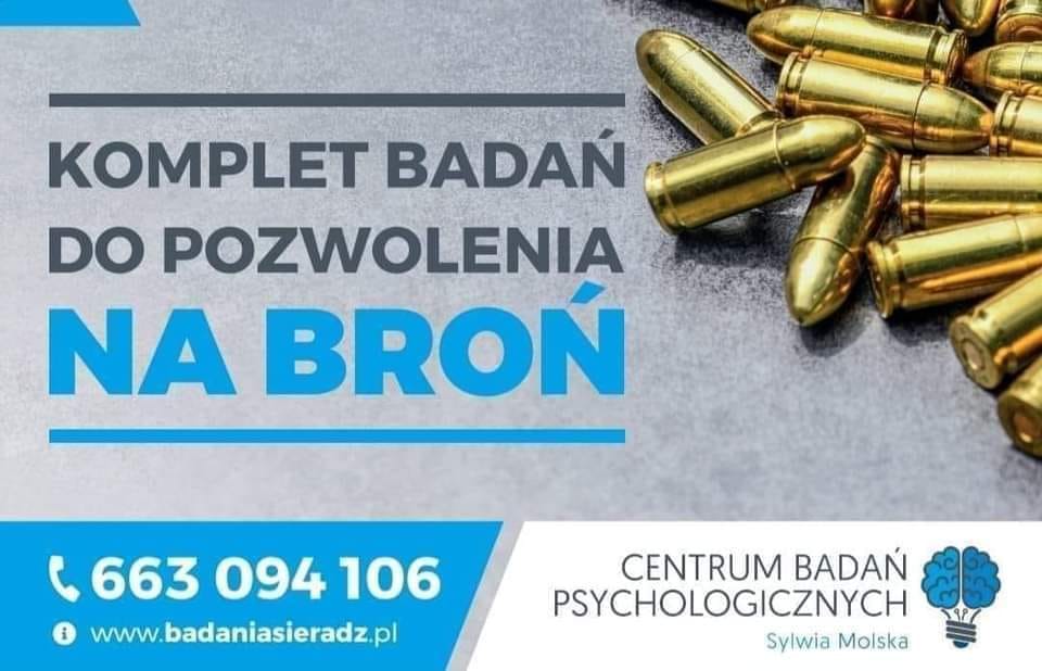 KOMPLET BADAŃ DO POZWOLENIA NA BROŃ 22/03 PIĄTEK