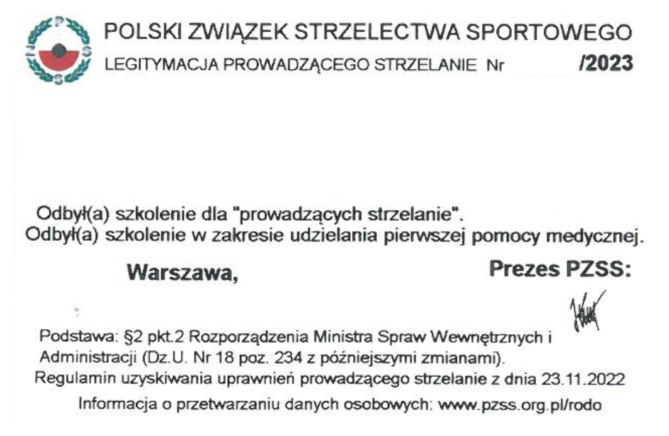 Kurs Prowadzącego strzelanie PZSS 20-21.04.2024 